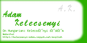 adam kelecsenyi business card